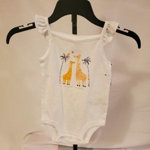Onesie, Giraffe, White Cotton, 9-Month (Carter's)